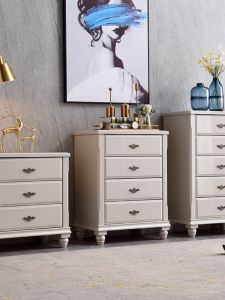 Modern European Simple Rubber Wood Solid Wood Three Four Five Drawer Storage Hall Bedroom Nightstand Cabinet Furniture