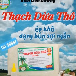 500GR THẠCH DỪA THÔ ÉP KHÔ DẠNG BÚN SỢI NGẮN TẶNG KÈM HƯƠNG_LOẠI TÚI 500GR