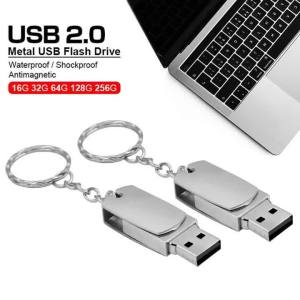 Rotatable Silvery Metal High Speed USB 3.0 Flash Drives 64GB 32GB Pen Drive 128GB 16GB 8GB 4GB Memory Stick Creative Gift U Disk