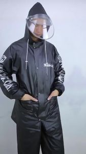 Áo Mưa Bộ Hai lớp bảo vệ Thời trang không thấm nước An toàn để tỏa sáng Thích hợp cho nam và nữ