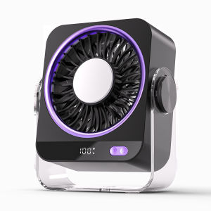 Quạt Để Bàn Mini USB Di Động Có Màn Hình Kỹ Thuật Số Làm Mát Bằng Đá Quạt Bàn Sạc Lại Êm Ái Cho Nhà Và Phòng Ngủ