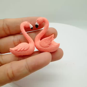 TT10 - cặp thiên nga hồng mini trang trí tiểu cảnh sen đá xương rồng bonsai cây để bàn