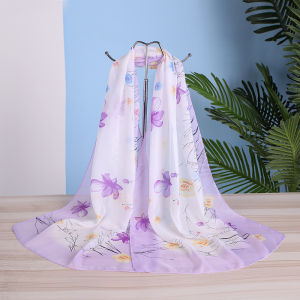 Khăn Choàng Lụa Nữ Xuân Thu Đông Đa Năng Mỏng Voan Dài in Họa Tiết Ấm Áp Chống Nắng Phiên Bản Hàn Quốc Khăn Choàng