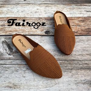Fairooz - Sandal Casual Wanita Selop Flat Shoes Rajut Import NEW MOTIF SF15