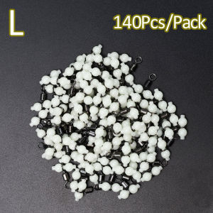 Topranc 140Pcs 3 Way Fishing Swivel Glow In The Dark Bead Rolling Swivel Split Line Connector Sea Fishing Tackle Accessories