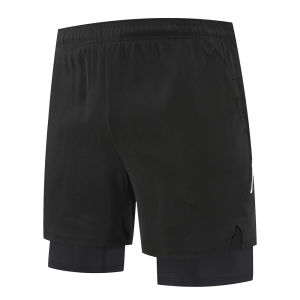 Mens Quick Dry Sports Shorts American Style Double Layer Inner Breathable Basketball Training Pants Running Fitness Anti-Light