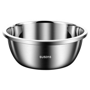 Food Grade 316 Stainless Steel Sink Kitchen Use Vegetable Washing Basket Drainage Tray Rice Washing Basin round Shape Pure Color