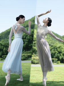 Wurui Xiang Ballet Training Suit Womens Eight-Sleeve Geometric Dream Ballet Uniform Fitness Body Training Wear Nylon Fabric