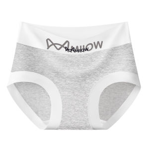 MiiOW | กางเกงชั้นในทรงสามเหลี่ยมเอวสูงผ้าฝ้ายแท้สำหรับผู้หญิง กางเกงขาสั้นป้องกันแบคทีเรีย กางเกงชั้นในผู้หญิง ทรงหลวม สไตล์เรียบง่าย