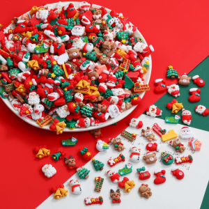 Christmas DIY Accessories Gift Bag Cream Hair Clip Drip Glue Mobile Phone Case Resin Parts Handmade Craft Small Decorations