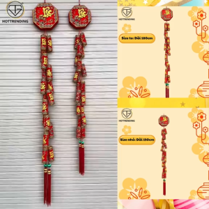 Dây Pháo Nhung Treo Trang Trí Tết Decor Nhà Cửa Chúc Mừng Năm Mới Chiêu Tài Hút Lộc May Mắn
