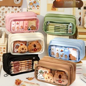 Multi-Layer Large Capacity Pencil Case Detachable Transparent Layer，[10 Removable Layers] + 25pcs Set (Stickers Pins Etc