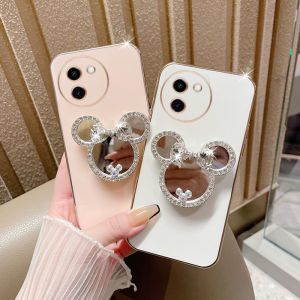 เคสโทรศัพท์ Phone Case VIVO V30e Y38 IQOO Z9 Z9X Z9x Iqooz9x 5G เคสโทรศัพท์ การ์ตูนน่ารักใหม่5กรัมซิลิโคนกันตกพร้อมตัวยึดกระจกแต่งหน้าพลอยเทียมเงา2024