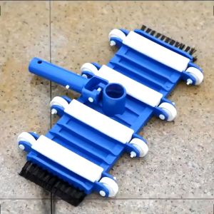 Jet-Flo Pro-Telescopic Pole Brush Head with Stainless Steel Wheels and Dual-Brush for Efficient Pool Cleaning