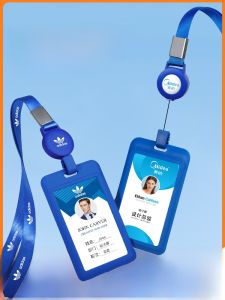 Youhe Work Permit Card Cover Customized Retractable Can Buckle Employee Badge Certificate Holder Customized Factory Tag Shell with Lanyard Chest Hangtag Job Card Work Card Student Chest Card School Card Halterneck School Card Tag