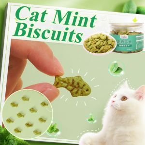80g Cat Mint Cookies Pet Cat Grass Snacks Training Treat Cat Spitting Hair Ball Food