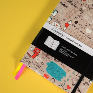 A5 Valentines Love Bullet Dotted Journal With Elastic Band Hard Cover 160gsm Thick Paper  Dot Grid Notebook