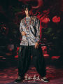 Sozen Original Print Velvet Tang Suit Casual Chinese Style Youth Clothing Floral Patterned Polyester And Spandex Blend. 