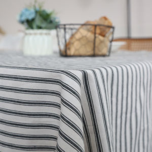 Japanese-Style Minimalist Modern Striped Table Cloth Coffee Table Yarn-Dyed Cloth Little Fresh Artsy Rectangular Table Cover Tablecloth