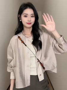 Lightweight Long Sleeve Sun Protection Shirt Womens Summer Style 2024 New Small Size Open Cardigan Outerwear Loose Top