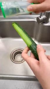 PARUTAN DAN PEELER BUAH SAYUR DENGAN TABUNG SAMPAH