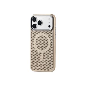 Honeycomb Grid Breathable Case For iPhone 17 Air 16 15 14 13 12 Pro Max For Magsafe Magnetic Alloy Lens Separate Buttons Cover