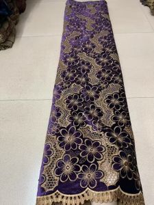 New High-Quality Velvet Lace Fabric Nigerian Trim Luxury 5 Yards for Womens Dress Sewing African Dubai Fabrics