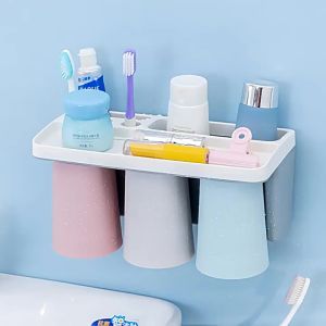 Multifunctional Wall Mount Bracket for Cup and Toothbrush