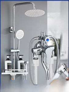 Shower Head Set Bathroom Copper Stainless Steel 304 Hot and Cold For Home Open Tube Open Connection Minimalist Rain Bath Open Installation