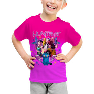 childrens clothing KPop demon hunter cartoon print top short sleeved girl boy KPop demon girl group fan gift T-shirt