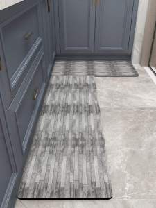 Thickened Wood Grain Kitchen Special New Anti-Slip Oil Resistant Washable Silicon Dendroid Water Absorbent Silicone Carpet Mat