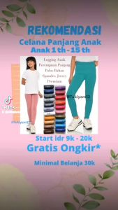 Celana Anak Perempuan 5 - 10 Tahun Legging Panjang Santai Berenang - tukiyem13