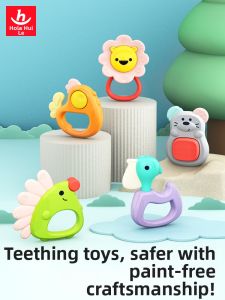Huile Toys | Biteable Teether Toy with Bell Sound for Baby 0-3 Months