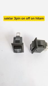 saklar switch segi on off on 3 pin Tanpa Lampu - Hitam