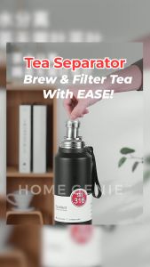 AromaMate Vacuum Flask 1500ml Tea Infuser 316 Stainless Steel Thermic Cup Keep Warm Water Bottle Tea Filter by Home Genie