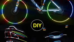 Reflective Car Stickers High Visibility Bicycle Reflectors Tape 1cm*8m Self-Adhesive Night Safety Warning Strips For Bike Helmet