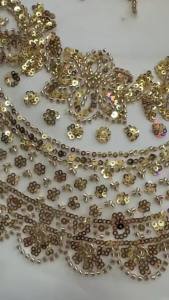 OLEVO | Newest Tassel African Sequin lace Nigerian top quality Tulle Lace Fabric With Beads Sequins for High End Bride Wedding AT3077-A1