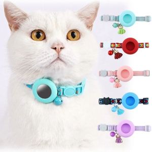 Airtag Case Collar For Cat Protective Cover For Anti Lost Locator Holder Dog Tracker Accessories Reflective Pet Collar With Bell
