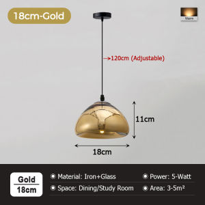 LANTU Minimalist Dome Shape Glass Pendant Lamp Rose Gold Finish Single Head Ceiling Hanging Light Fixture E27 Base for Counter Bar Dining Table Home Decor