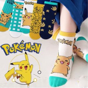 Kids High Quality 5 Pairs Cotton Pikachu Cartoon Baby Socks Design for Kids Boys and Girls 1-12 Years Old