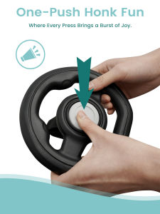 Stroller Steering Wheel Accessory with Honking Sound & 360° Rotation Engaging Baby Travel Stroller Attachment to Calm Fussy Rid