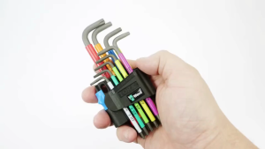 Wera 967/9 TX XL Multicolor HF 1 Torx Key Set (9pc) - Holding Function & Color Coded L-Key for Bicycle & Car Servicing (05024470001)