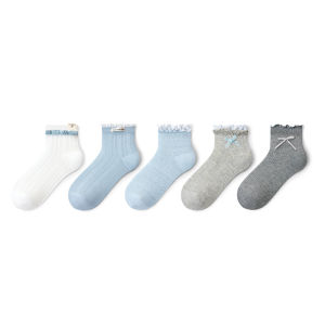 PRIMEET | Gray Ladies Socks Spring & Autumn Floral Polka Dot Wear with Birkenstocks Cotton