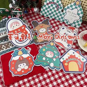 Kids Christmas Greeting Card Creative Christmas Gift Blessing Postcard New Year Eve卡通创意新款异形圣诞贺卡新年平安夜祝福生日卡片感恩祝福明信片 M001