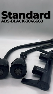 BLACK-304668SS 304 Stainless Steel Twin 360° Rotate Swivel Wall Mounted Tap Sink Tap Kitchen Faucet Sinki Kembar 双水槽