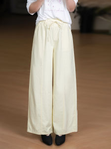 XIAOER | Mid-line Washed Corduroy Loose-fit Pants
