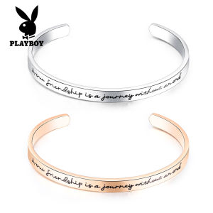 PLAYBOY bracelet for women men elegant korean style rose gold silver color gift for girlfriend boyfriend with free gift box