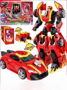 Red Thunder Fire Boot Transforming Robot Toy JUMPGO Card Fighter 2 Golden Monkey King Style Changeable Robot Children Playset