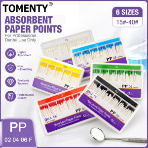 1Box Dental Absorbent Paper Points Taper 02 04 06 15-40# F1 F2 F3 Endodontics Root Canal Clean Tips Disposable Dental Material