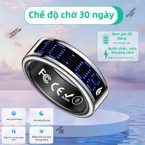 Nhẫn Thông Minh Thời Trang R12 Đa Chức Năng Hiển Thị Nhịp Tim Năng Lượng Theo Dõi Sức Khỏe Giấc Ngủ Đếm Niệm Đếm Bước Chân Hỗ Trợ Tập Luyện Thể Dục